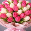 Для моей принцессы - букет из белых и розовых тюльпанов 2